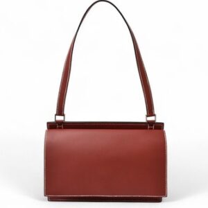 Hermes Authentic Bag Valentin Box Calf Rouge H Silver Metal □E:2001