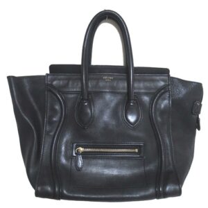CELINE Luggage Mini Shopper Tote Bag Handbag Black Women USED