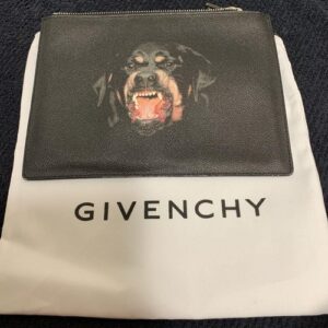 Givenchy Rottweiler Clutch bag black dog Zipper Pouch USED