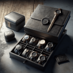 SONGMICS HOME RONNE Collection – 2-Tier Watch Box with Drawer, 8-Slot Watch Case with Travel Watch Pouch, Woven Embossed PU Leather, Floating Effect, Gift Idea, Ink Black UJWB025B01 SONGMICS HOME RONNE Collection – 2-Tier Watch Box with Drawer, 8-Slot Watch Case with Travel Watch Pouch, Woven Embossed PU Leather, Floating Effect, Gift Idea, Ink Black UJWB025B01