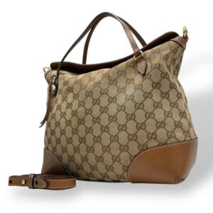 Gucci B4 GG Canvas 2Way Handbag Crossbody Brown Authentic Used