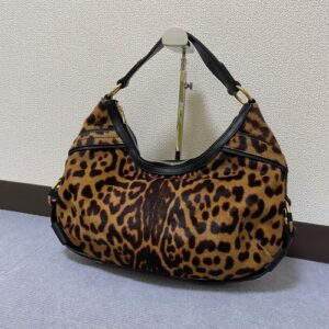 Saint Laurent pony one-shoulder bag in leopard print Harako