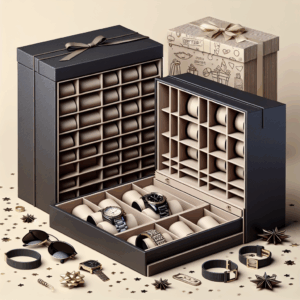 LIAN Watch Box 12-Slot Watch Box jewelry box organizer for men 2 Layers with 1 Drawer Watch Case for Rings, glasses,jewelry,Necklace Black Perfect Birthday Gifts