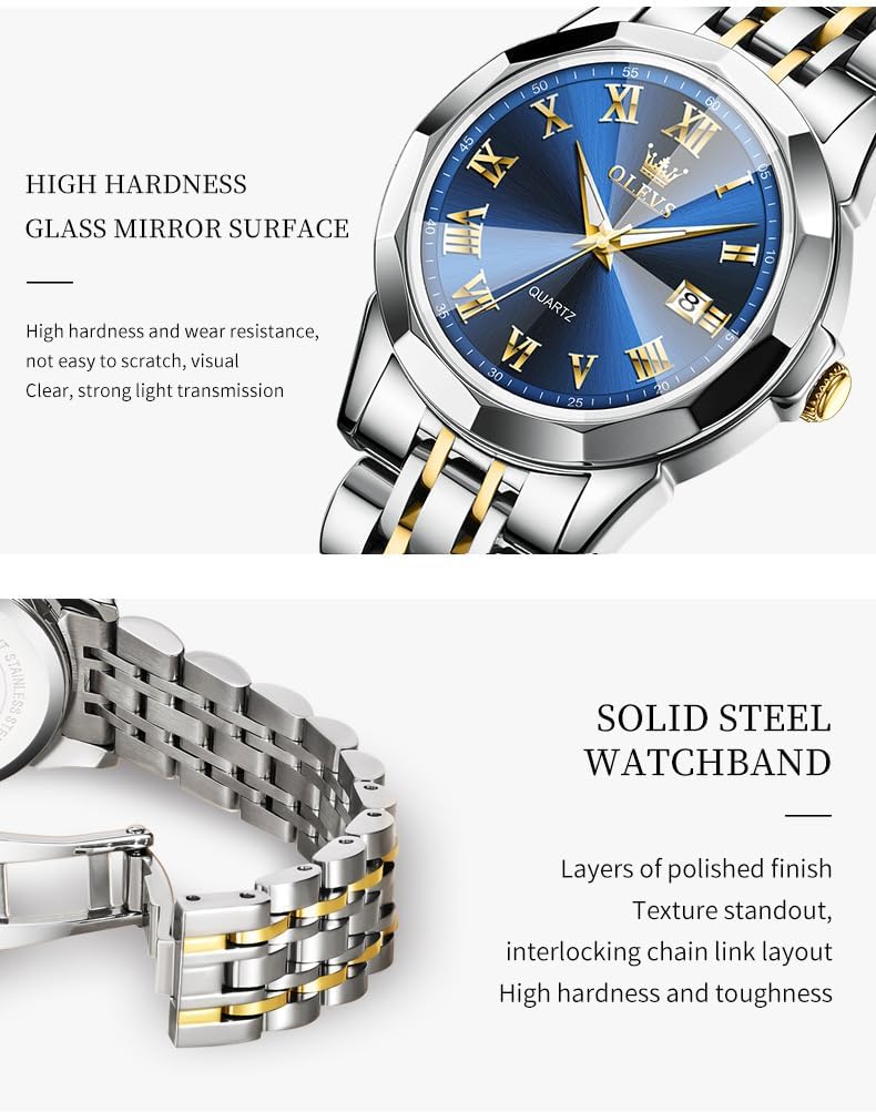 OLEVS Watches for Women Diamond Women's Wrist Watches, Small Wrist Stainless Steel Watch for Women, Fashion Dress Analog Quartz Ladies Watch - Image 7