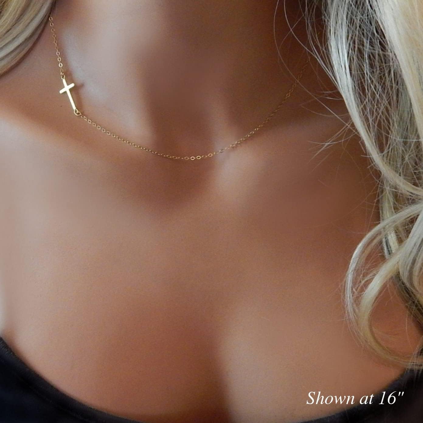 Havopso 18K Gold Plated Simple CZ Diamond Cross Necklace for Women Stainless Steel Plain Tiny Cross Faith Pendant Necklace Dainty Minimal Jewelry Confirmation - Image 3