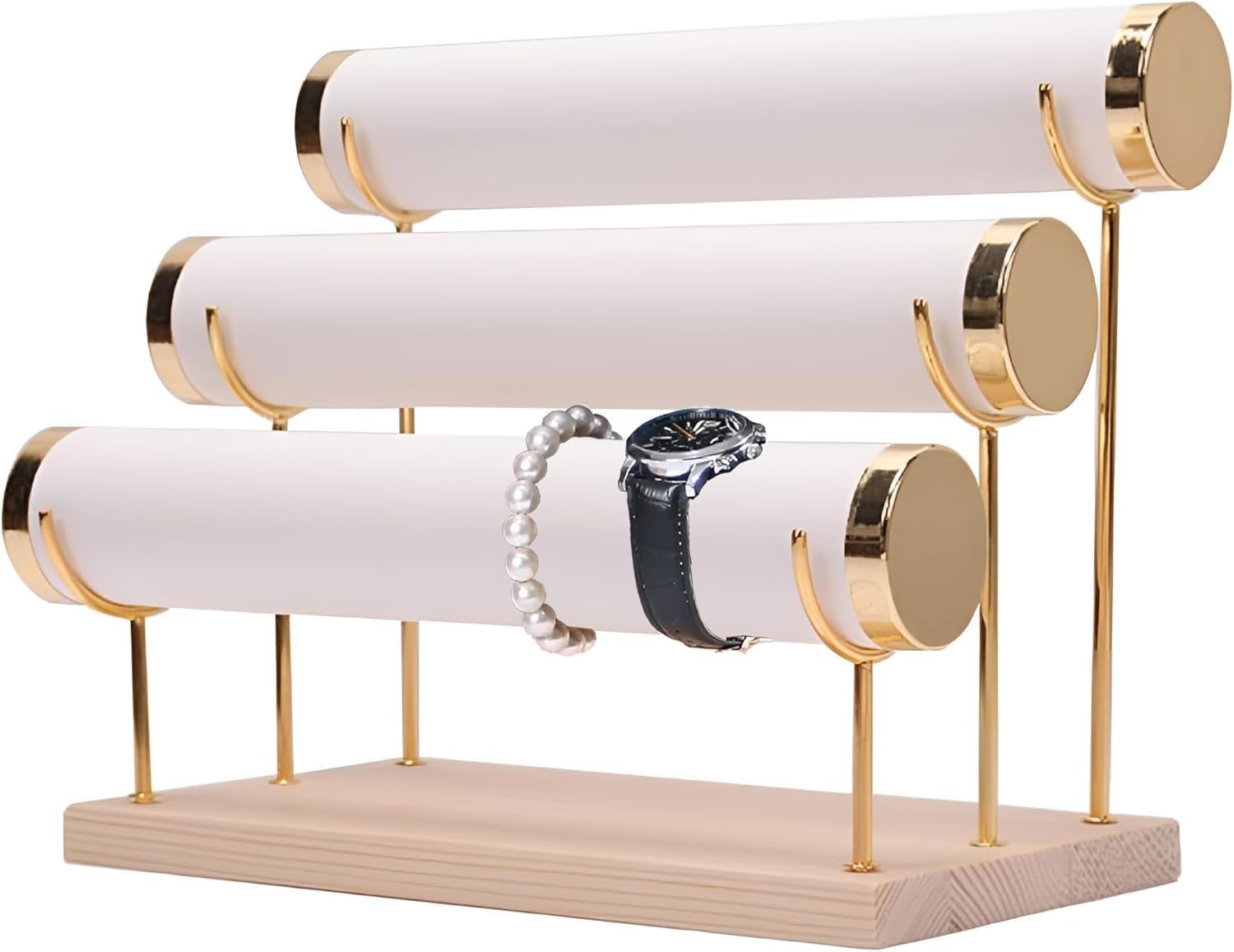 Taicols Detachable Bracelet Stand, 3-layer Bracelet Stand, Watch Stand, Jewelry Storage Stand, Dressing Table, Watch Stand (White) - Image 5
