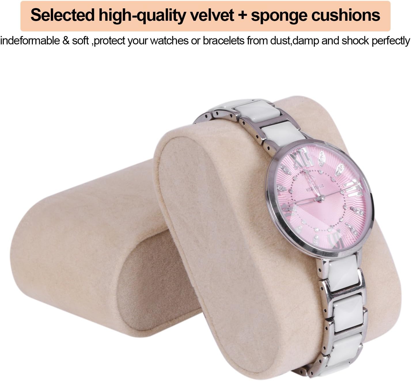 BEWISHOME Jewelry Box Organizer with 4 Watch Case Removable Tray Jewelry Display Storage Case - 7 Necklace Hook - Velvet Lining - Earring Ring Bracelet Case for Women Girls - Black PU Leather SSH07B - Image 4