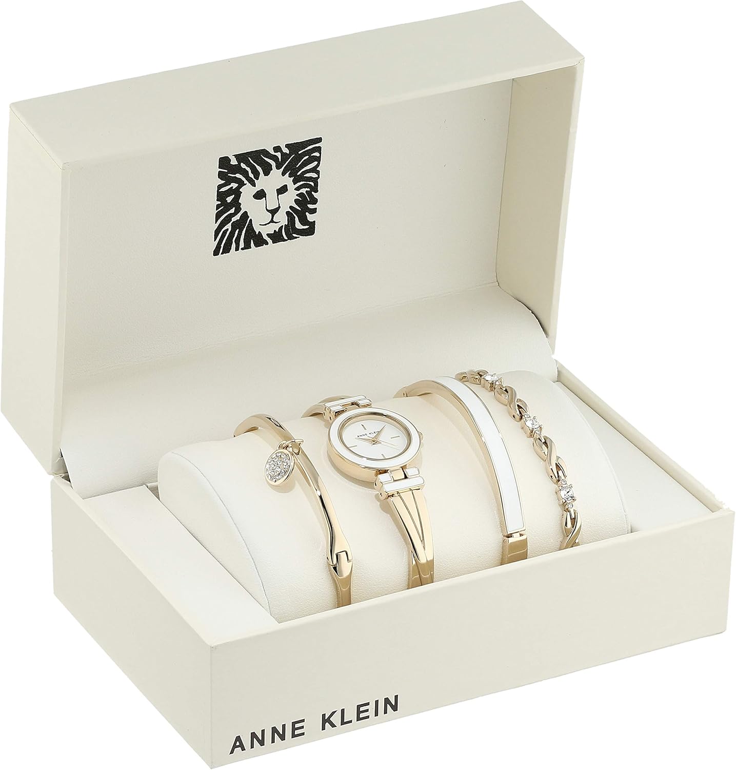 Anne Klein Women's Bangle Watch and Premium Crystal Accented Bracelet Set - Image 2