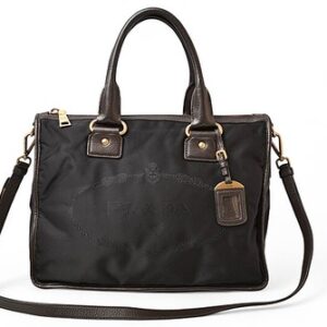 PRADA Authentic Tote Bag 2way BL0748 Nylon Jacquard Black with Strap