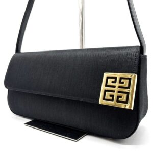 GIVENCHY 4G Logo Handbag Accessory Pouch Shoulder Bag Nylon Leather Black GIVENCHY 4G Logo Handbag Accessory Pouch Shoulder Bag Nylon Leather Black