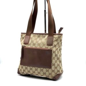 Gucci Tote Bag GG Canvas Brown Authentic