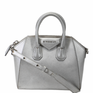 Givenchy Womens Metallic Silver Sugar Goatskin Small Antigona Bag Handbag