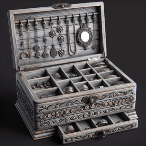 Emfogo Jewelry Box for Women, Rustic Wooden Jewelry Boxes & Organizers with Mirror, 4 Layer Jewelry Organizer Box Display for Rings Earrings Necklaces Bracelets (Weathered Gray) Emfogo Jewelry Box for Women, Rustic Wooden Jewelry Boxes & Organizers with Mirror, 4 Layer Jewelry Organizer Box Display for Rings Earrings Necklaces Bracelets (Weathered Gray)