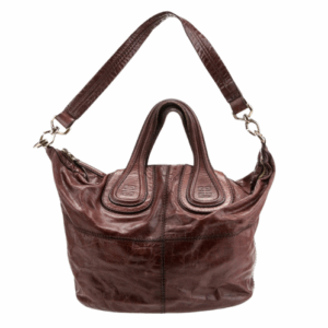 Authentic Vintage Brown Leather Givenchy Tote Bag with Crossbody Handle