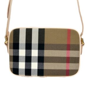 Burberry Small Leather Camera Crossbody Check Bag