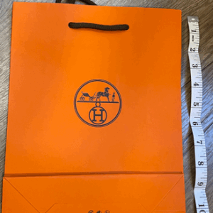 NEW Hermes Empty Orange Shopping Gift Paper Bag Tote Medium 11.25 x 8.25 x 3.25