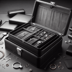 Jewelry Box for Women and Girls,3 Layer Large Jewelry Organizer With Removable Tray,Velvet Lined Jewelry Storage Case Pu Leather with Lock for Rings Earrings Necklace Bracelet Watch(Black)