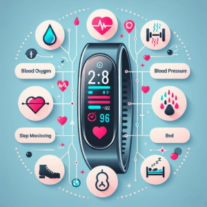 FITVII Slim Fitness Tracker with Blood Oxygen, Blood Pressure, 24/7 Heart Rate and Sleep Tracking, IP68 Waterproof Activity Trackers and Smart Watches with Step Tracker, Pedometer for Women Kids