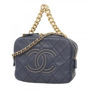 Chanel HandBag Matelasse Chain Shoulder Lambskin Navy 490184