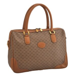 Authentic GUCCI Vintage Micro GG PVC Leather Hand Boston Bag Brown Junk 0290N Authentic GUCCI Vintage Micro GG PVC Leather Hand Boston Bag Brown Junk 0290N