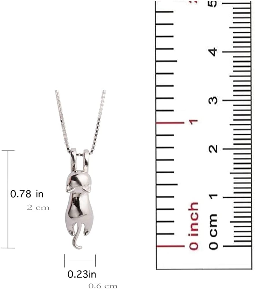 S.Leaf Sterling Silver Cat Necklaces for Women Jewelry Accessories for Cat Mom Lover Lady Themed Gifts Cute Silver Kitten Jewelry Birthday Gifts for Women - Image 5