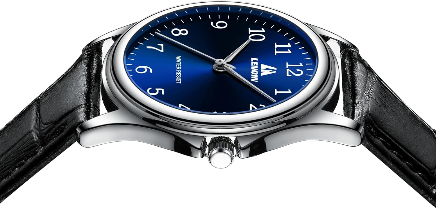 LN LENQIN Mens Watches with Leather Straps 30M Waterproof Wrist Watches for Men Light Simple Field Watches - Image 5