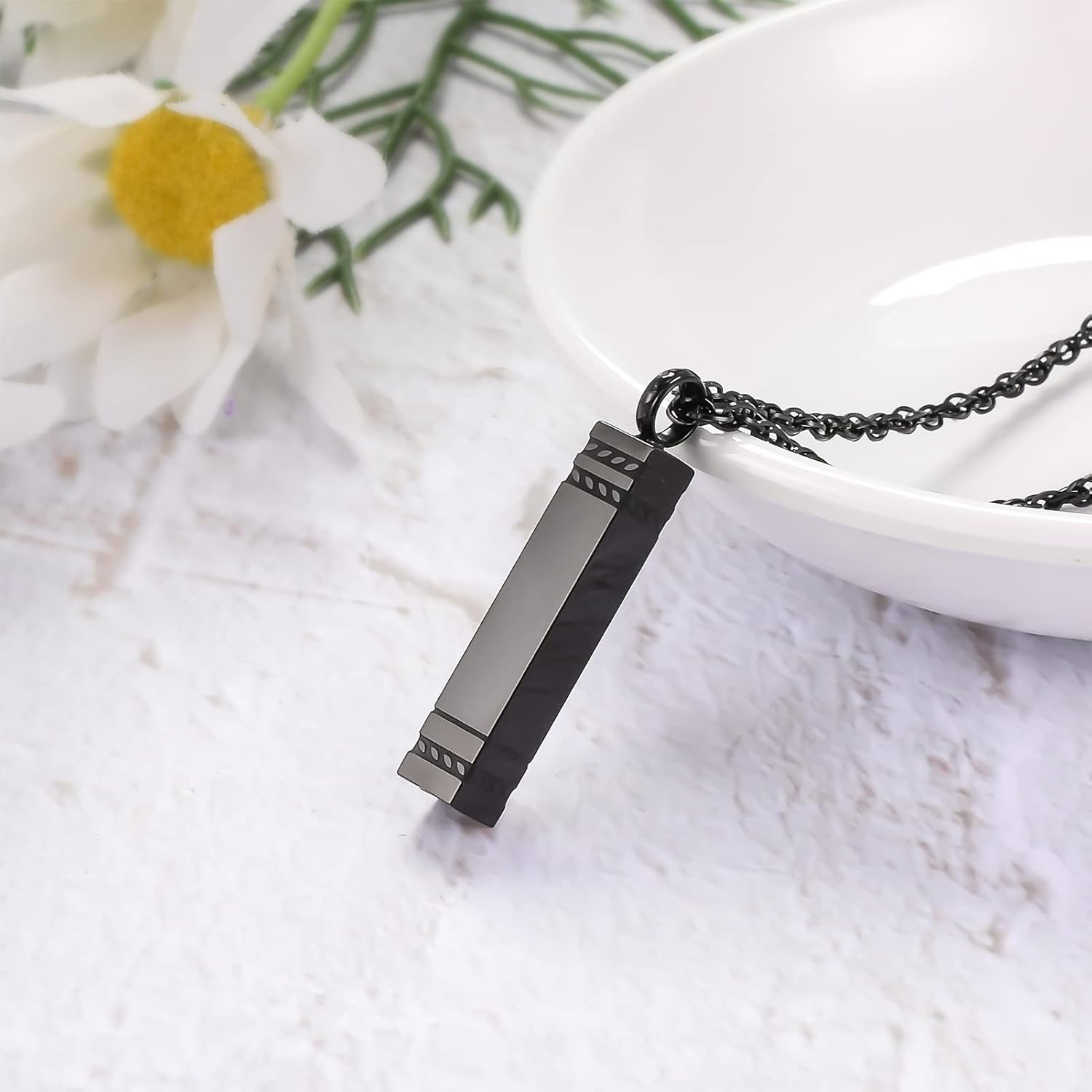 Urn Necklace for Ashes Memorial Cremation Jewelry for Ashes Stainless Steel Ashes Jewelry Cube Ashes Necklace Bar Urn Pendant for Women Men - Image 3