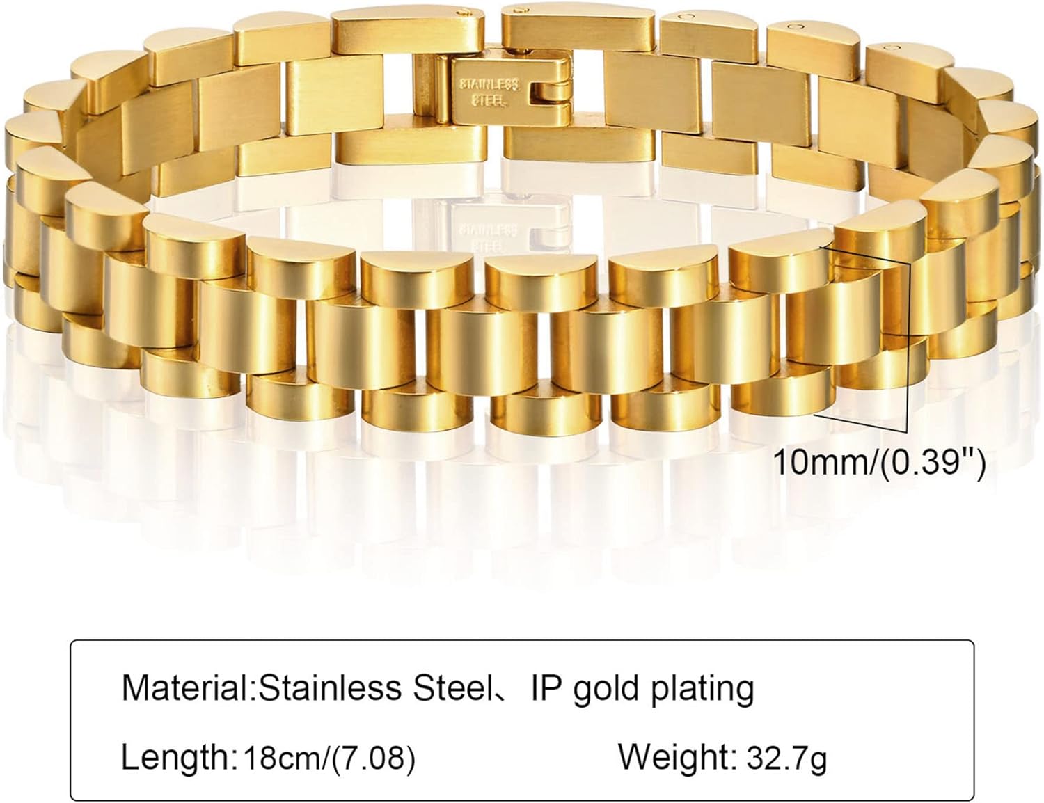 MPRAINBOW Personalized Women Thick Link Bracelet - Love Quote Name ID Engraved Link Bracelet,Adjustable Watch Band Chain Wristband Jewelry Gifts to Lover Girlfriend Wife Mom Sister - Image 4