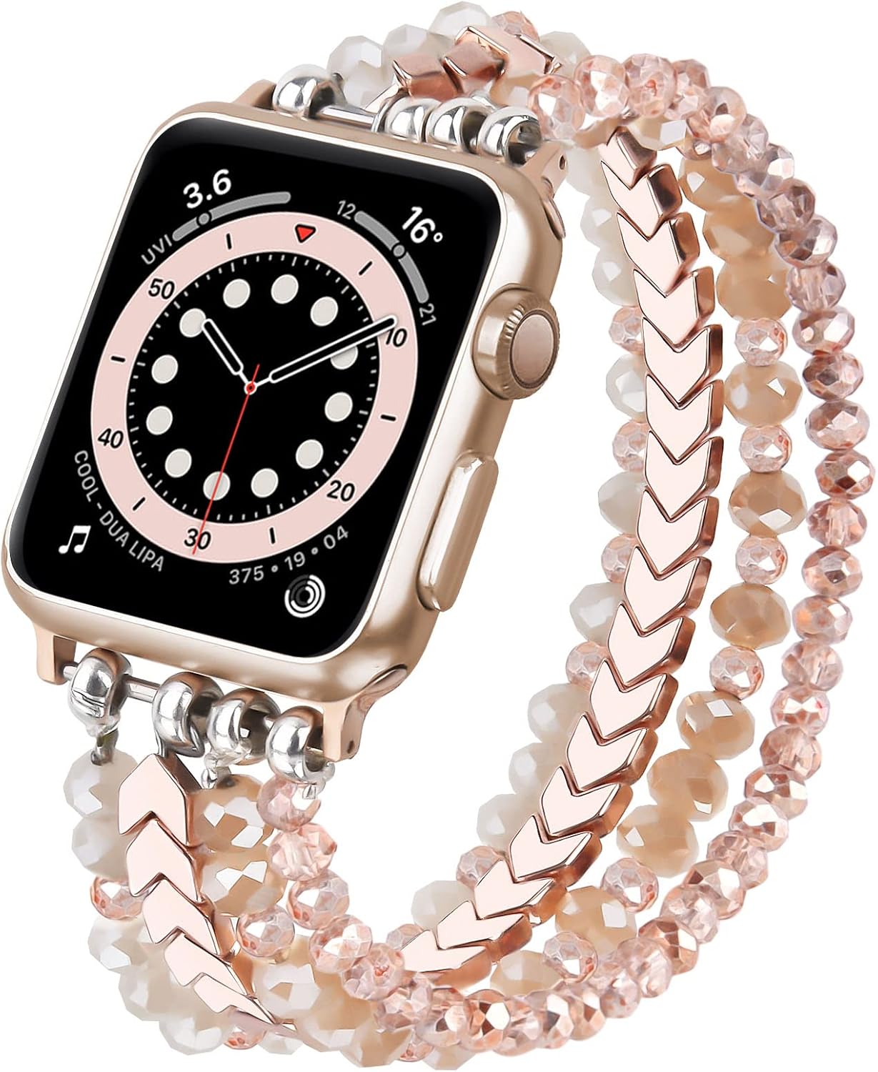 V-MORO Beaded Bracelet Compatible with Apple Watch Band 38mm/40mm/41mm/42mm/44mm/45mm/49mm/46mm Series 10/9/8/7/SE/6/5/4/3/2/1 Women Fashion Handmade Elastic Stretch Strap for iWatch Bands Replacement - Image 7