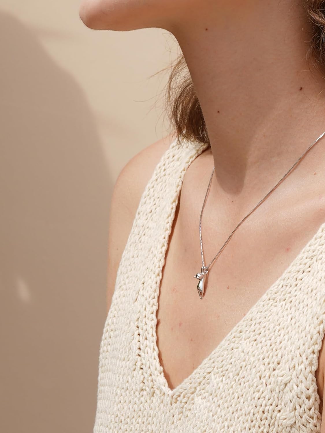 S.Leaf Sterling Silver Cat Necklaces for Women Jewelry Accessories for Cat Mom Lover Lady Themed Gifts Cute Silver Kitten Jewelry Birthday Gifts for Women - Image 7