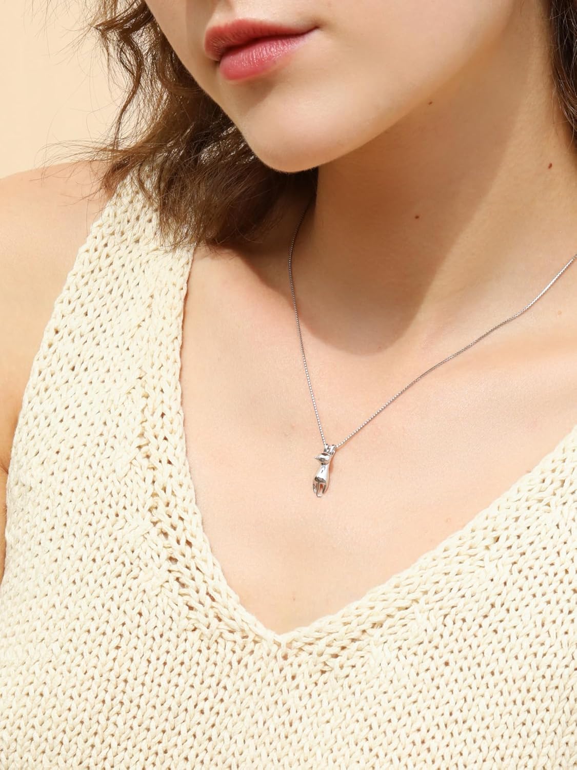 S.Leaf Sterling Silver Cat Necklaces for Women Jewelry Accessories for Cat Mom Lover Lady Themed Gifts Cute Silver Kitten Jewelry Birthday Gifts for Women - Image 3