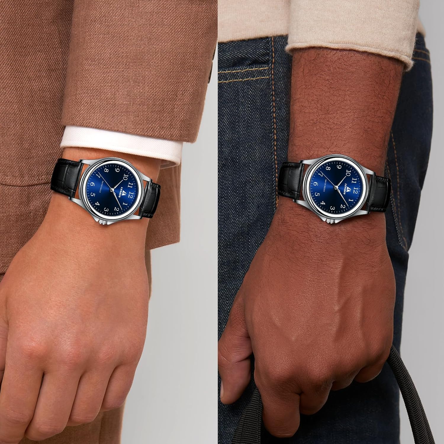 LN LENQIN Mens Watches with Leather Straps 30M Waterproof Wrist Watches for Men Light Simple Field Watches - Image 6