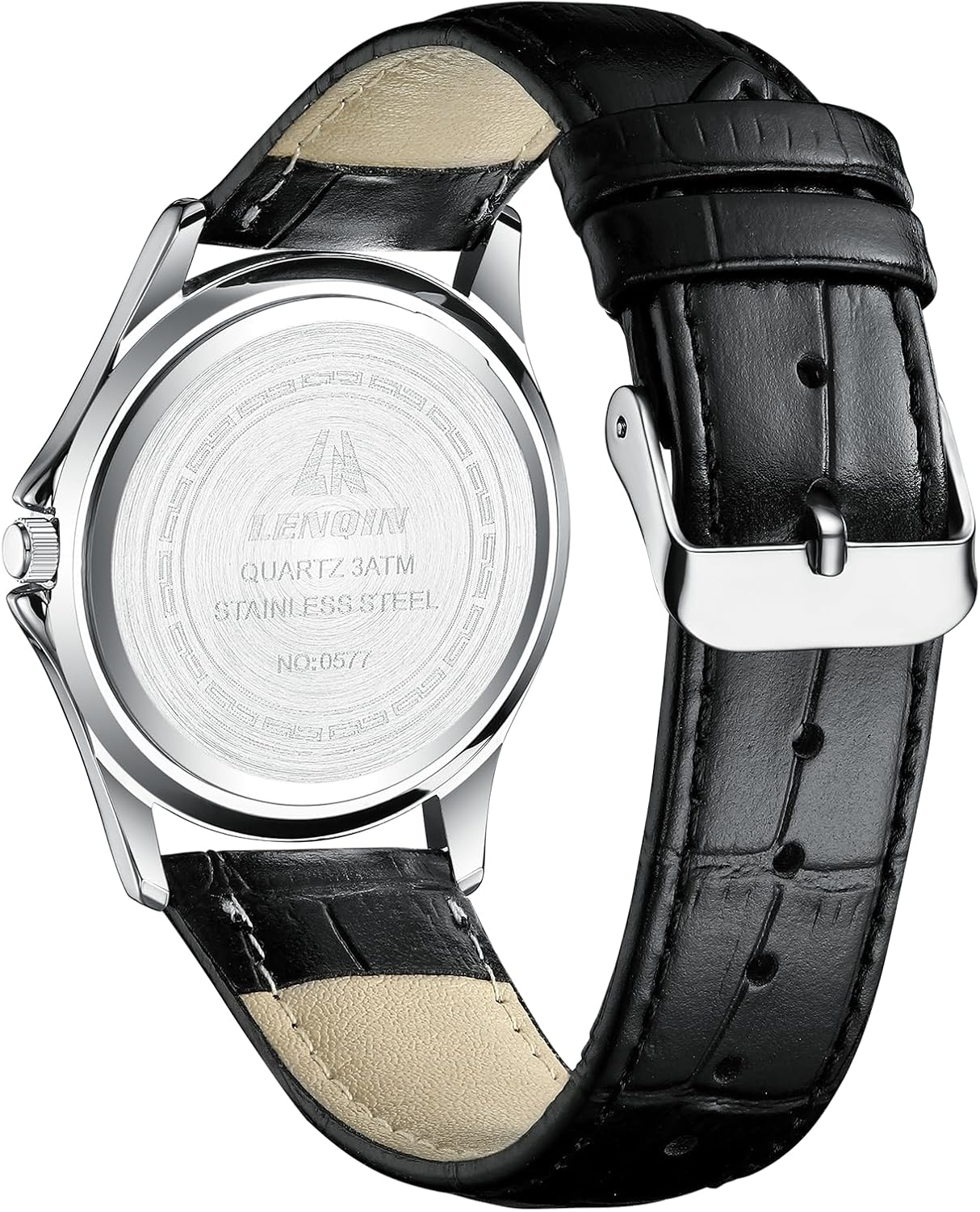 LN LENQIN Mens Watches with Leather Straps 30M Waterproof Wrist Watches for Men Light Simple Field Watches - Image 2