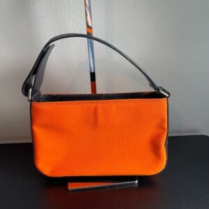 Givenchy Nylon and Calf Leather Handbag – Orange – Preowned