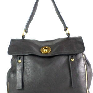 Vintage Yves Saint Laurent Black Leather Canvas Large Satchel Hand Bag Nice Vintage Yves Saint Laurent Black Leather Canvas Large Satchel Hand Bag Nice