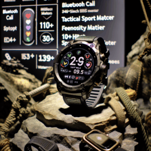 Military Smart Watches for Men with Bluetooth Call, 1.39″HD Tactical Fitness Watch, 24/7 Heart Rate Sleep Monitor, Smart Watch for Men 110+ Sport Modes,30Day,IP68 Waterproof Smartwatch for Android iOS