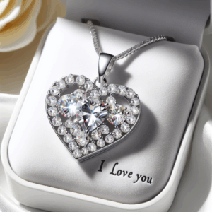 Love Heart Pendant Necklace for Women 18k White Gold Plated 5A Cubic Zirconia Engraved I Love You Jewelry Gift for Girls Wife Love Heart Pendant Necklace for Women 18k White Gold Plated 5A Cubic Zirconia Engraved I Love You Jewelry Gift for Girls Wife