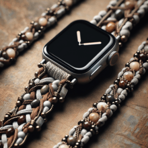 JR.DM Boho Beaded Watch Bands for Women Compatible with Apple Watch Band 38mm 40mm 41mm Brown Stone Bracelets Adjustable Handmade Braided Rope Watch Strap for iWatch Series 9/8/7/6/5/4/3/2/1/SE/Ultra