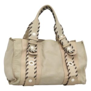 Chloe Tote Bag Leather Beige Auth BA3144