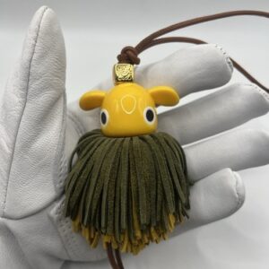 LOEWE 10th Anniversary Dandy Puzz Bag Charm Tassle Calfskin Keychain