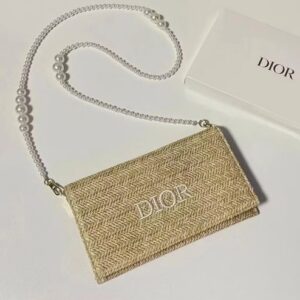 Christian Dior Beauty VIP GWP Converted Straw Raffia Woven Pouch Bag