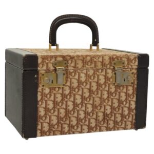 Christian Dior Trotter Canvas Vanity case Hand Bag Brown Auth 134613
