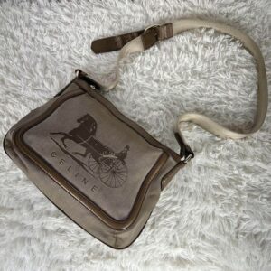 Celine Canvas Brown Horse Carriage Shoulder Bag used