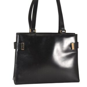 Authentic GUCCI Vintage Shoulder Hand Bag Leather Black Junk 0417N Authentic GUCCI Vintage Shoulder Hand Bag Leather Black Junk 0417N