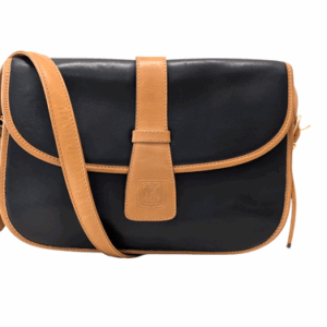 CELINE Shoulder Bag Triomphe Purse Leather Black Vintage Authentic