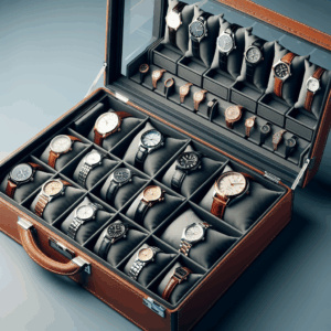 Artilife 24 slot watch box,24 Slots Watch Display Case Glass Top for Men PU Leather Display Storage Collection Organizer Jewelry Case with Removable Pillows