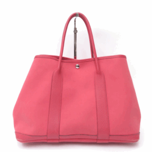 Authentic Hermes Garden Party MM Canvas Leather Tote Bag #43730 Authentic Hermes Garden Party MM Canvas Leather Tote Bag #43730