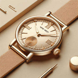 Nine West Women’s NW/1578CHGB Champagne Dial Gold-Tone Watch