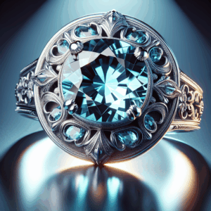 A.Yupha Stunning 4 CT Aquamarine Ring in Sterling Silver Vintage 925 Elegant Size 6-10 (8)