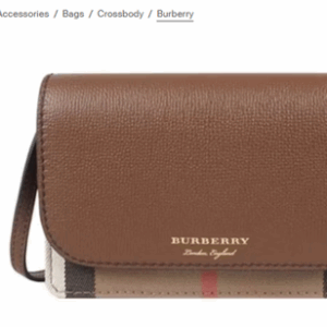 Burberry Henley Wallet on Chain Leather with House Check Canvas